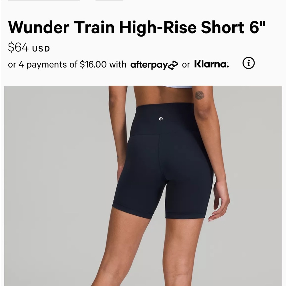 lululemon Wunder Train High-Rise Short 6" in Black
